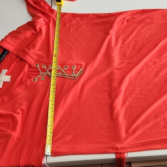 Michael Kors Womens Dress Size M Longsleeve Peachish Gold Midi Belt Tunix - Picture 9 of 10